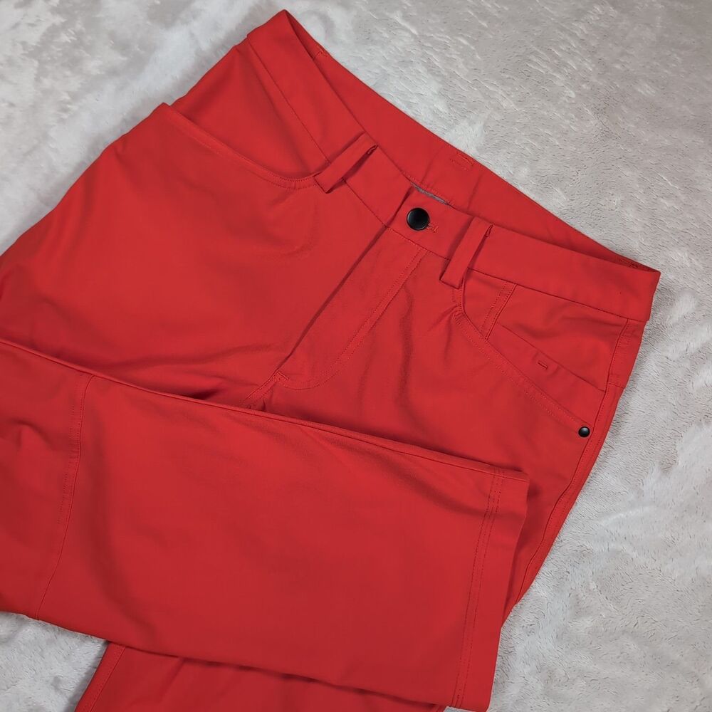 Lululemon ABC Slim Fit 5 Pocket Pants Mens 30 (29x28) Red Warpstreme Stretch